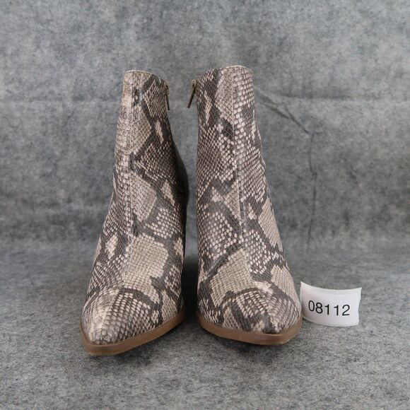 Carlos Santana Shoes Womens 8.5 Booties Fashion Block Heel Snake Print Point Toe - Picture 3 of 13